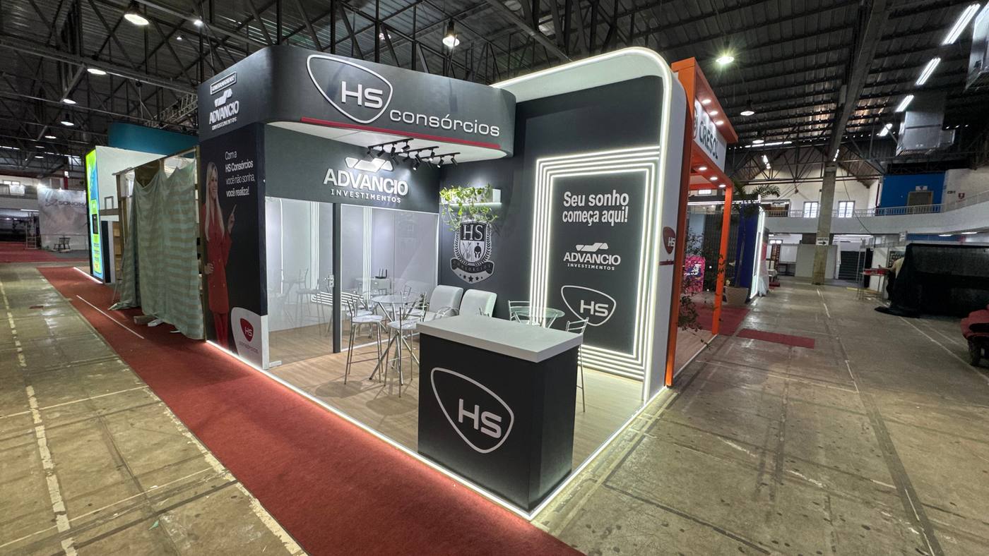 Estande HS Consórcios montado pela Detalhe